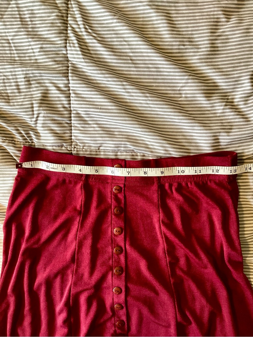 Vintage Button-Front Maxi Skirt in Deep Raspberry - Picture 3 of 4